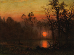 leprincelointain:  Albert Bierstadt (1830-1902), Sunset over