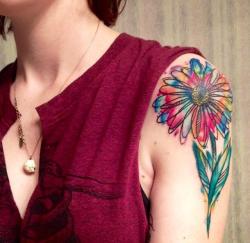 fuckyeahtattoos:  My beautiful watercolor tattoo done by the