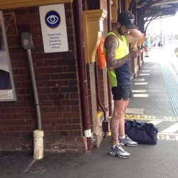 2sthboiz:  Â   waiting for the train HOT LEGS LOL  