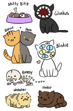 pepper-the-neko:  i love hobo and glunkus so I made some cats