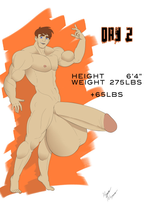 Itâ€™s Day 2! David’s grown quite a bit! Getting a pretty meaty package going on, and his muscles are coming in nice as well. The drive is now closed. Thank you everyone for contributing!