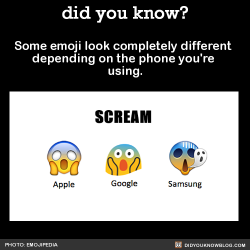 thatsthat24:  did-you-kno:  Some emoji look completely different