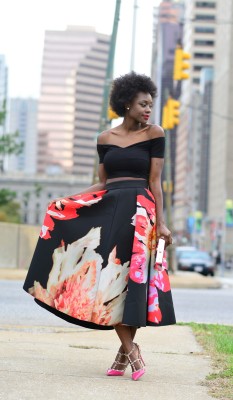 ecstasymodels:  Floral Circle Skirt  Skinny Hipster 