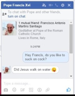   This Pope sucks…“literally”  