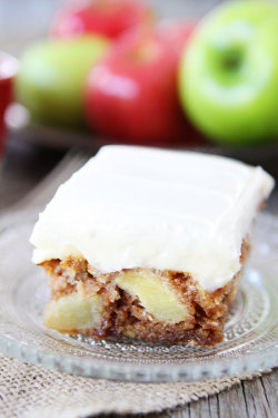foodffs:  Apple Cake with Cream Cheese Frosting  Really nice