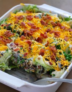 foodfamilyfood:  Layered salad in a cake pan: 1 head iceberg