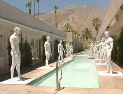 Former guests, now turned to stone, serve as decorative nude