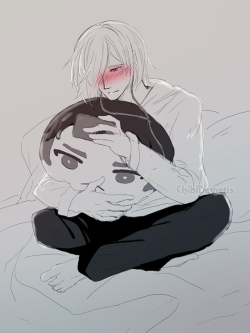 chibi-demetis: Long distance Otayuri calls with Yuri cuddling