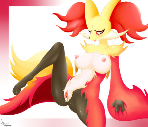 pokepornking:  Sorry no male delphox x female trainer gratefox I hope this will do