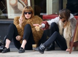 alexastyle:  Alexa Chung enjoys a coffee and cigarette with a