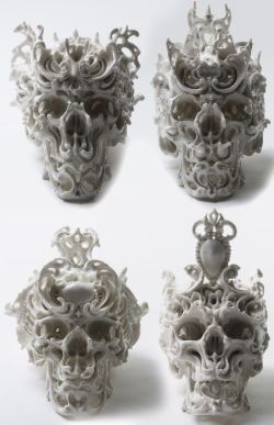killedtheinnocentpeople:  Porcelain Skulls by Katsuyo Aoki. The