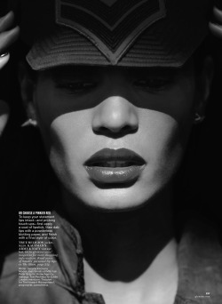  Joan Smalls in “Red Alert” by Cedric Buchet for Glamour,