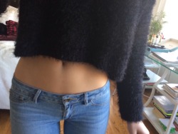 christiescloset:  new sweater!!! sorry for the tummy but i was