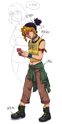 jujuoh: inspired by @nolifepoints‘ yugi the clothes goblin