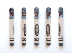 hqtran:  The Walking Dead zombie carved crayon made completely