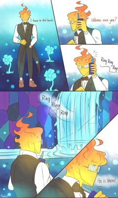 mooncatyao:  [Flowey-3] Grillby & little Sans<First part>(Previous)/(NEXT)[GLS