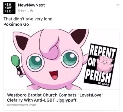 sc3n3gurl:  gyarados:  Jigglypuff would never be homophobic this