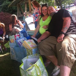 me and the wife at our baby shower for baby #2