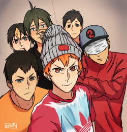 emuyh-art:  Haikyuu stage play actors imitating Kags o/ (x)Other redraws 1, 2Donâ€™t re-post, please!