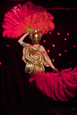 dantedante:  mitzi—may:  Performing my golden Cyberman Burlesque