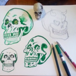 More skull studies. #skulls #skull #artistsontumblr #mattbernson