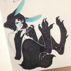 stofarts:  Drew a monster bun girl 