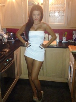 Redditch chav in a short white mini dress obviously seeking cock