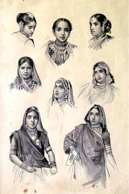 vintageindianclothing:  Women of India - MV Dhurandhar X X   Cool drawing