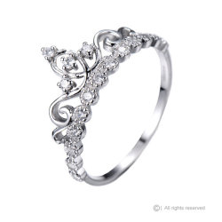 ringscollection:  Dainty 925 Sterling Silver Crown Ring / Princess