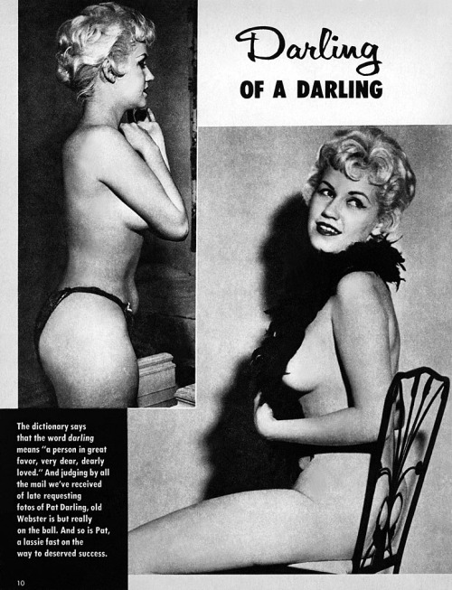 Pat Darling appears in a pictorial scanned from the pages of the September ‘59 issue of ‘GALA’ magazine..