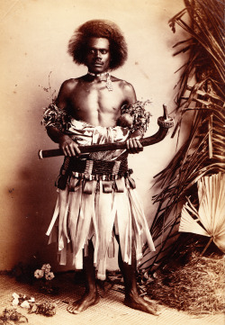 yearningforunity:  Fijian Warrior Circa 1890 Photo John Waters