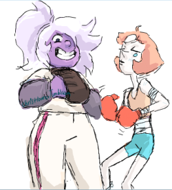 christlovez:  Boxing Pearl and Softball Amethyst!  Made in iScribble