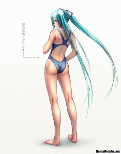 HentaiPorn4u.com Pic- Miku looks beautiful in a swimsuit as per