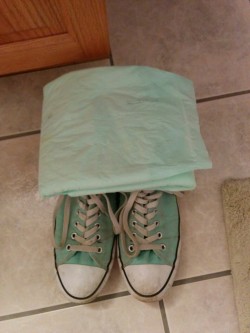 zaepfchen-und-co:  licofox:  As bi-fabulous-ab pointed out, my diaper matches my shoes! Or my shoes match my diaperâ€¦.heh However you want to look at it, nobody except tumblr will ever know how awesomely color coordinated I am today.  Da darf wohl jemand