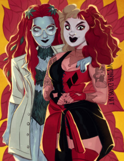 evansvictoria:  Harley Quinn and Poison Ivy painting I’ve been