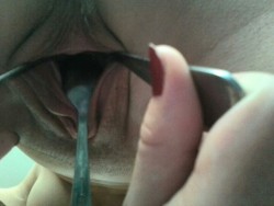 sexkitten312:  3 large spoons to spread me open. Can’t believe
