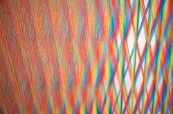 thirstyear:  Textile art installation - mesmerizing arc in an