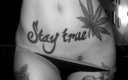 Skateboarding, weed ,good vibes, smoking is tattoo