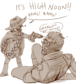 honey-blush:  Lil Mccree for @revolvermccree and Dad 76 for me