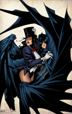 awesomecomicthings:  Zatanna & Batman Lines by Dustin Nguyen