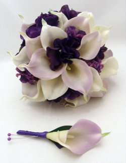 idealpinner:  Real Touch Calla Lily Hydrangea Bridal Bouquet