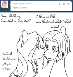 james-hairspray:  ask-tootie-frootie:  ((OOC: How do draw kissing