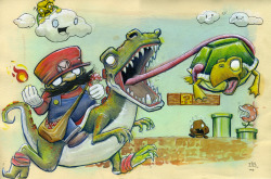 retrogamingblog:  Super Mario Bros Artwork by attacktheplanet