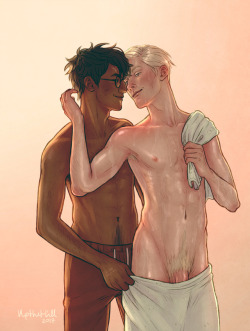 upthehillnsfw:  Out of the showerHarry x Draco for @agentmoppet​!