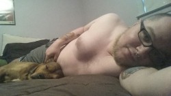 bearswithantlers:  Joxer and I getting in some long overdue cuddles.