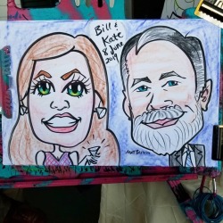 Caricature done today at Bill & Kate’s wedding.  Congratulations!