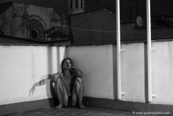 at night on the roof in Barcelona, by Daniel Bauer