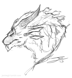 jemleigh:  super quick super rough sketch of my new charr elementalist