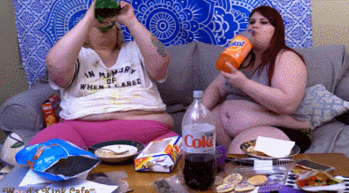woodsgotweird:  Fat Slob Burp-a-Thon with Ivy Davenport Fatasses Wood and Ivy Davenport have been slobbin’ it up a lot in the short time that they have been roommates on their vacation. After shooting so much all day, they can’t help but need to relax
