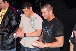 wwelittlethings:  Randy and Cody playing video games—